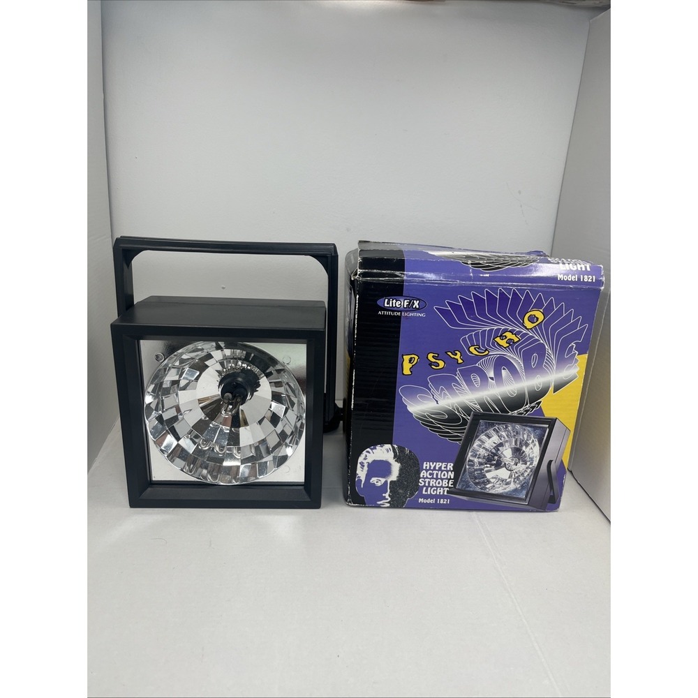Psycho Strobe Light W/Handle White‎ Flashing Light FX Model 1821 Speed Control